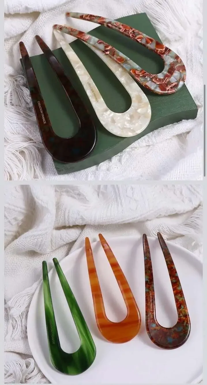 U-Shaped Acetate Hair Fork for Updos and Buns